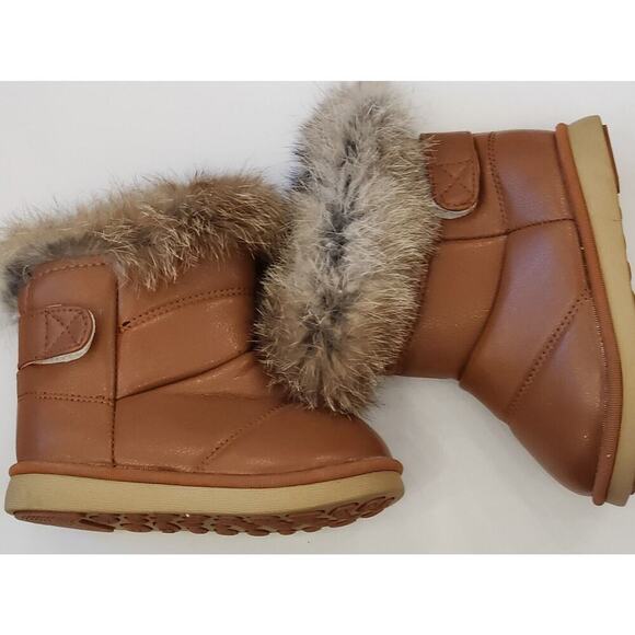 Comfy Kids size 24EU/ 8c US Girls fur boots‎ Brown SNow/ Rain/ Winter - Picture 1 of 7